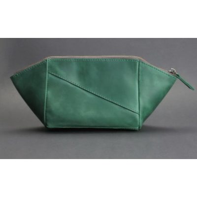 Косметичка Кожаная GREEN Crazy Horse