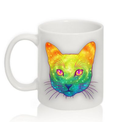 Прикольная чашка РАДУЖНЫЙ КОТ