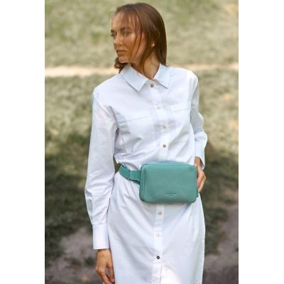 Сумка поясная нат.кожа DROPBAG turquoise