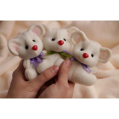Игрушка мягкая МЫШКА молочная