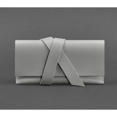 Чехол кожаный для смартфона СЕРЫЙ