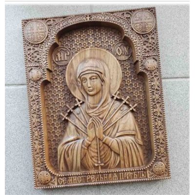 Икона деревянная БОГОРОДИЦА. Семистрельная
