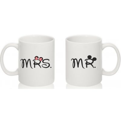 Парные чашки Mr, Mrs, Mouse