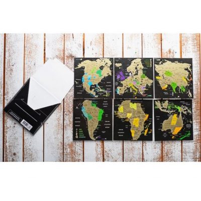 Скретч-открытки КОНТИНЕНТЫ Map of the WORLD
