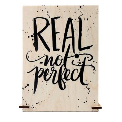 Открытка деревянная Большая REAL not PERFECT