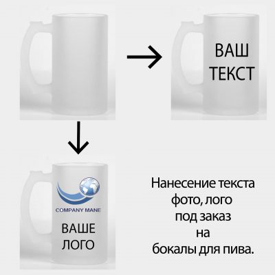 Пивной бокал с нанесением изображения СТЕКЛО Пивной бокал с нанесением изображения СТЕКЛО